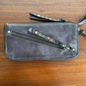 Free People Distressed Leather Wristlet Wallet